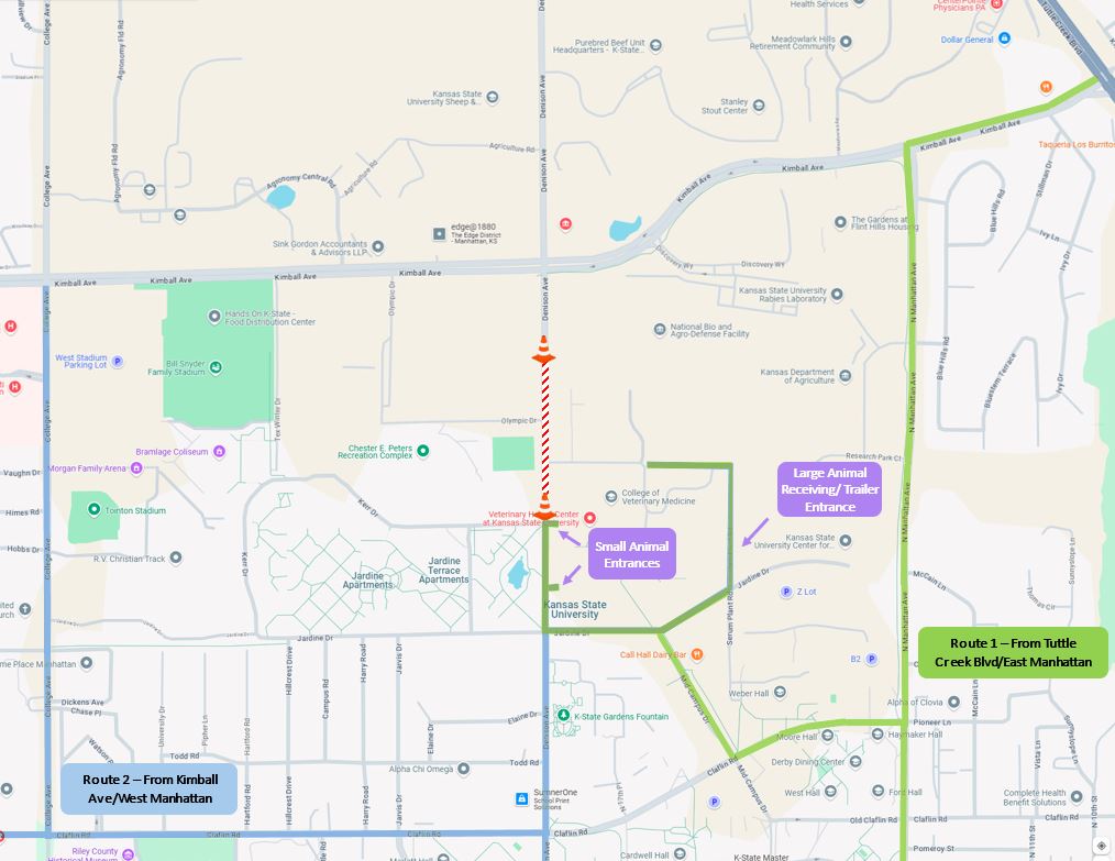 VHC construction re-route map